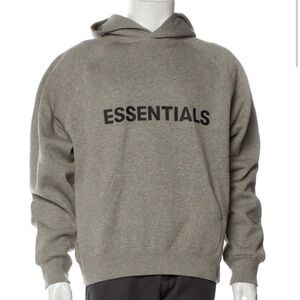 Essentials Gray Hoodie for Men Graphic Print Neutrals Small Fear of God